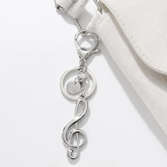 Handmade Rhythm Notes Metal Keychain - Musical Love for Your Keys!