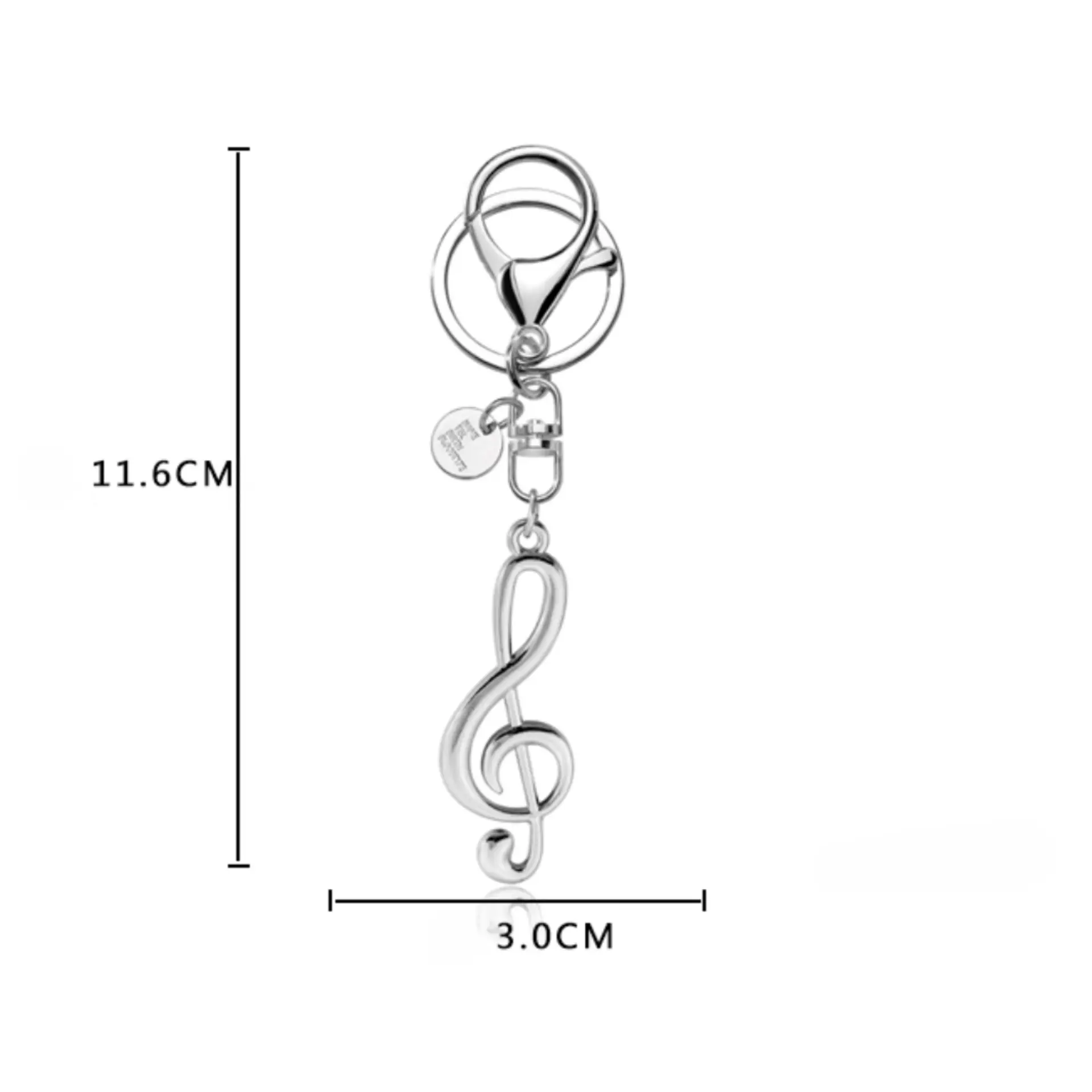 Handmade Rhythm Notes Metal Keychain - Musical Love for Your Keys!