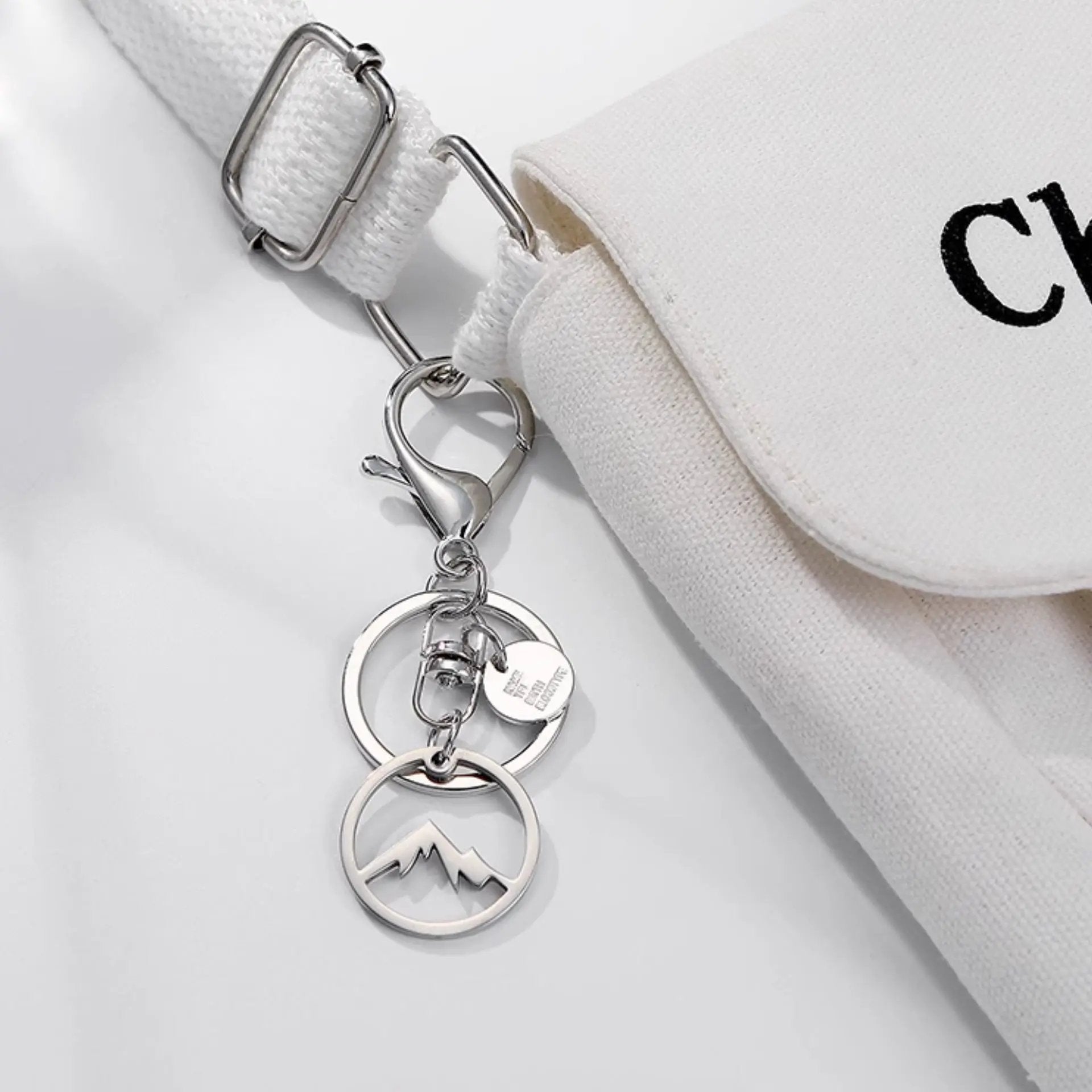 Handmade Snow Mountain Metal Keychain - Adventure Ready!