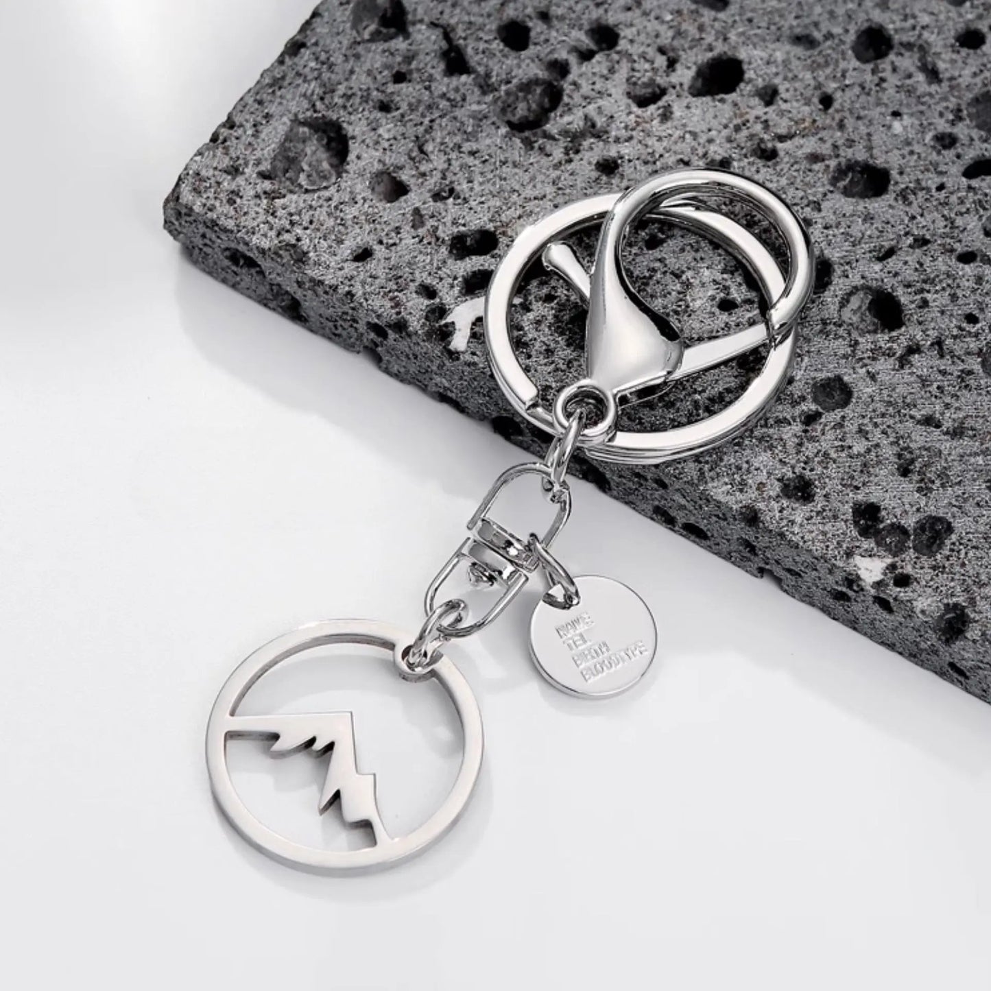 Handmade Snow Mountain Metal Keychain - Adventure Ready!