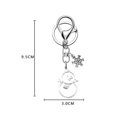 Winter Wonderland Snowman Metal Keychain - Handmade Cheer for Your Bag!