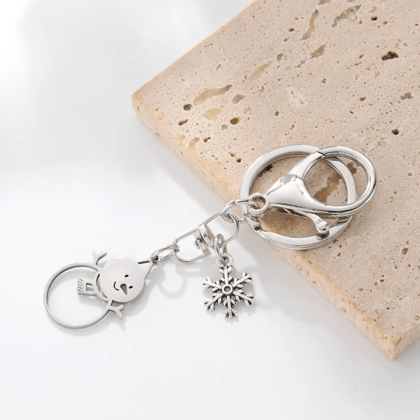 Winter Wonderland Snowman Metal Keychain - Handmade Cheer for Your Bag!