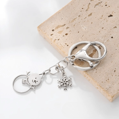 Winter Wonderland Snowman Metal Keychain - Handmade Cheer for Your Bag!