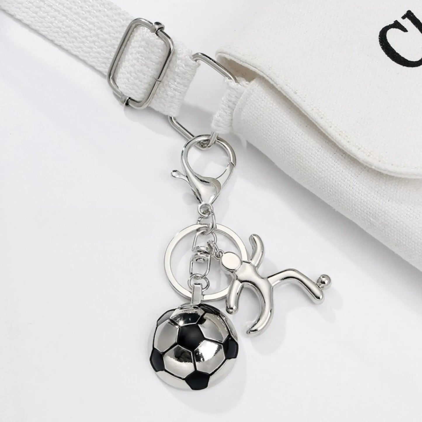 Handmade Kicker Soccer Metal Keychain - Score a Goal!