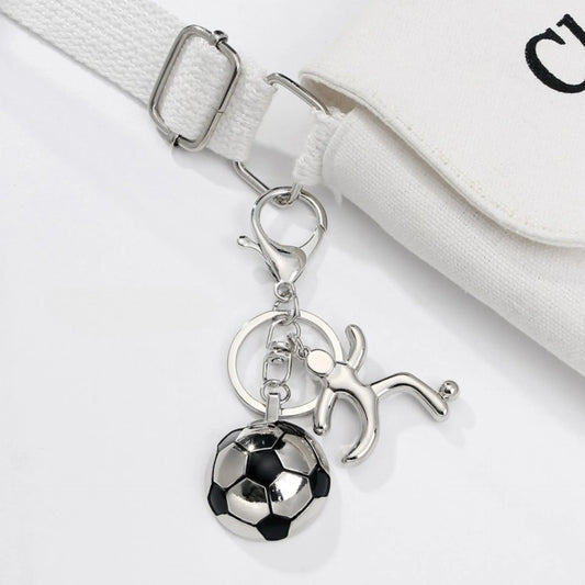 Handmade Kicker Soccer Metal Keychain - Score a Goal!