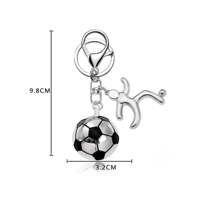 Handmade Kicker Soccer Metal Keychain - Score a Goal!
