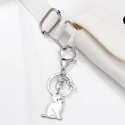 Handmade Stylish Cat Metal Keychain - Purr-fect Fashion Accessory!
