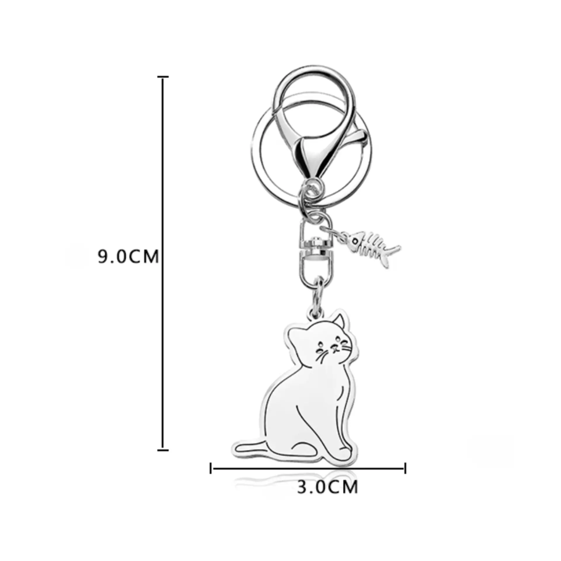 Handmade Stylish Cat Metal Keychain - Purr-fect Fashion Accessory!