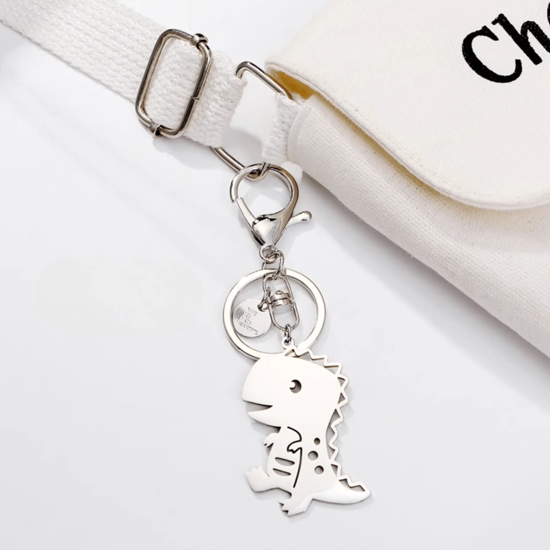 Handmade Dinosaur Rex Metal Keychain - Carry Prehistoric Power On-the-Go!