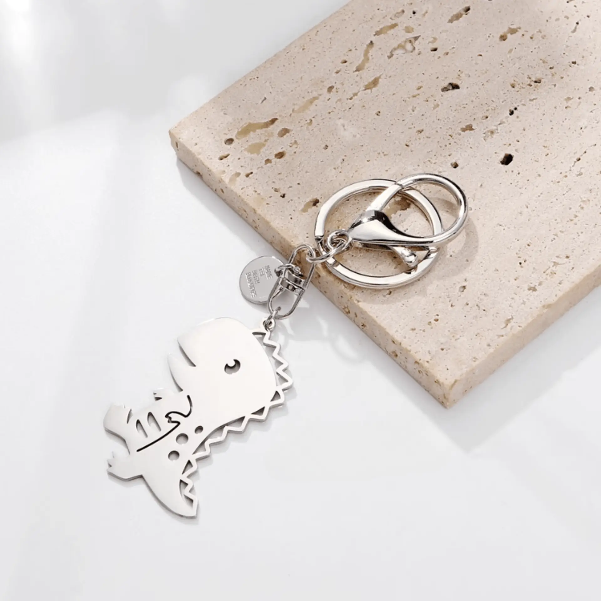 Handmade Dinosaur Rex Metal Keychain - Carry Prehistoric Power On-the-Go!