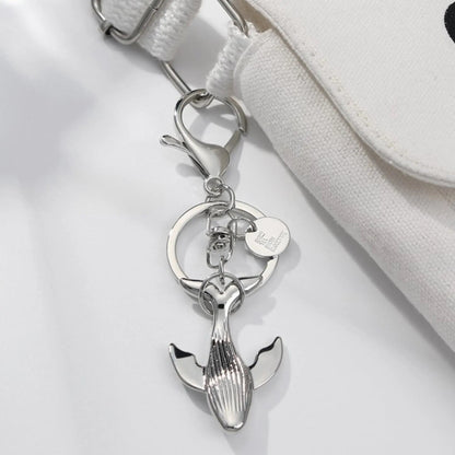 Handmade Whale Metal Keychain: Ocean-inspired Accessory for Adventurers