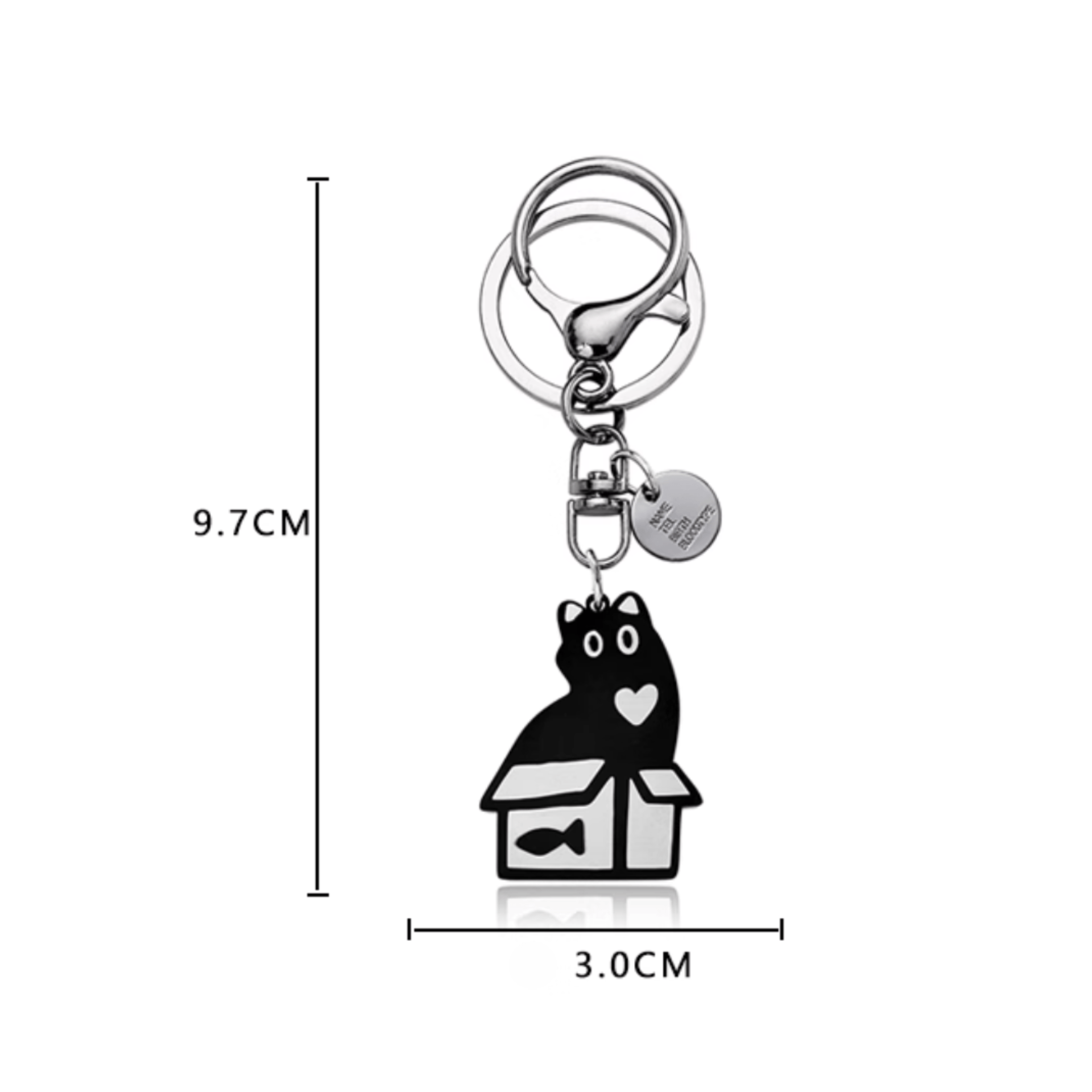 Handmade Box Cat Metal Keychain - For Playful Cat Lovers!