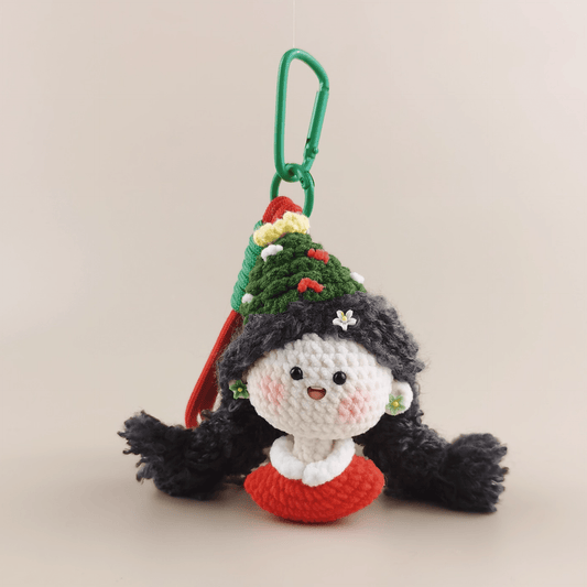 Christmas Girl Plush Doll - Festive Outfit, Soft Material