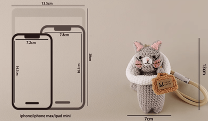Handmade Commuter Cat Plush Doll: Your Daily Grind BFF