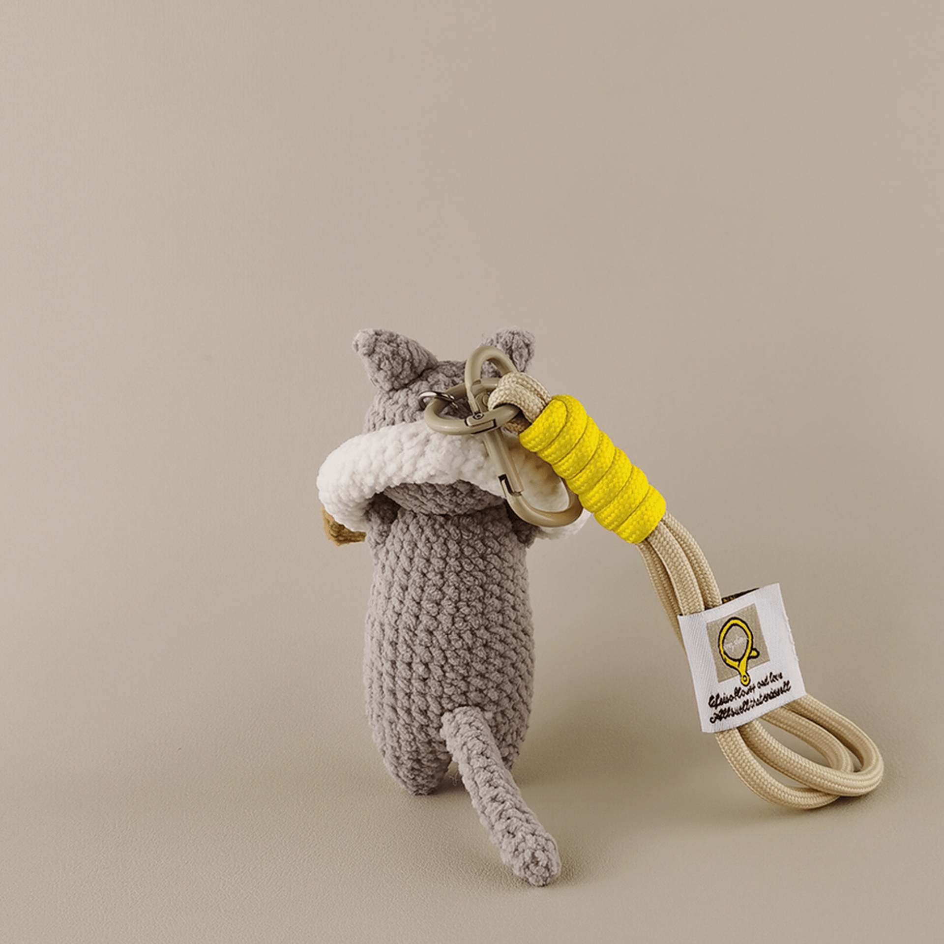 Handmade Commuter Cat Plush Doll: Your Daily Grind BFF