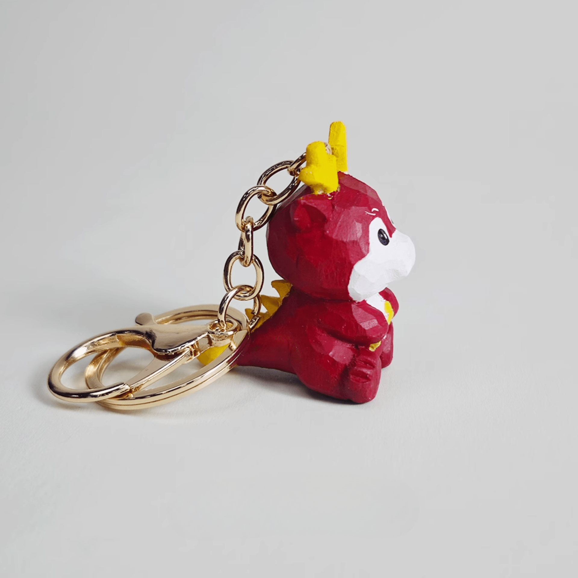 Dragon's Might Wood Keychain - Mythical Power in Hand-Carved Detail!