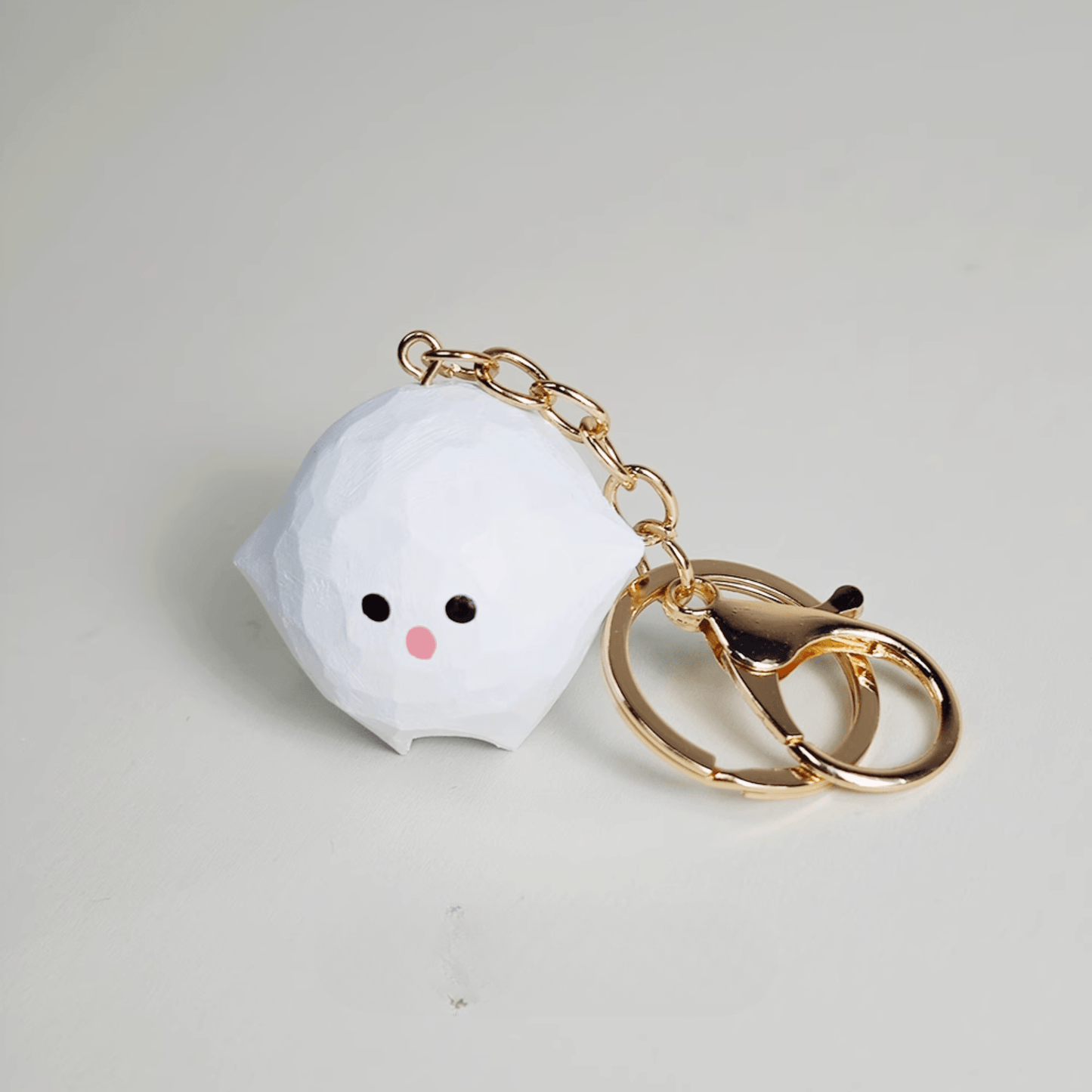 Playful Friendly Ghost Wooden Keychain - Handcrafted with Care, Natural Finish