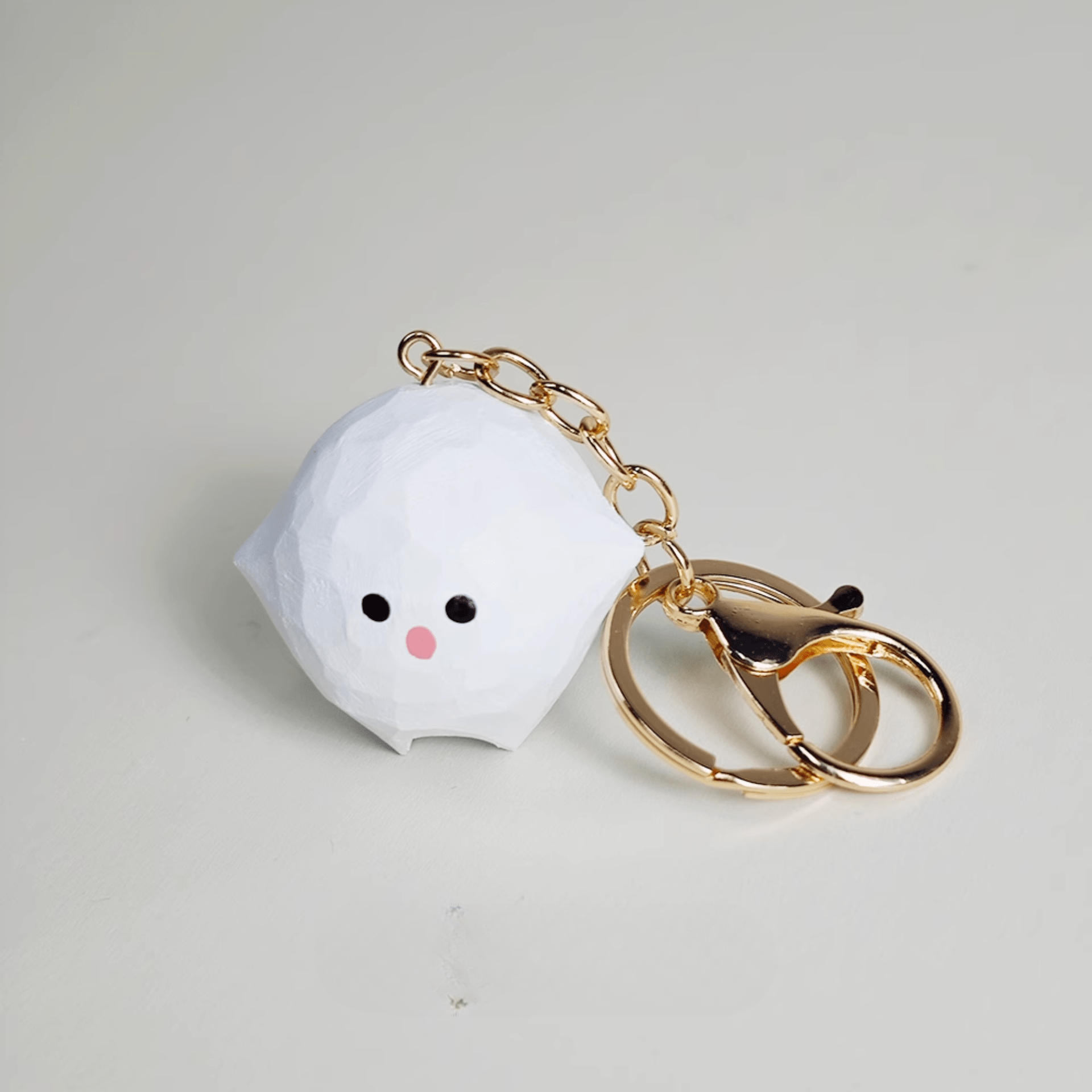 Playful Friendly Ghost Wooden Keychain - Handcrafted with Care, Natural Finish