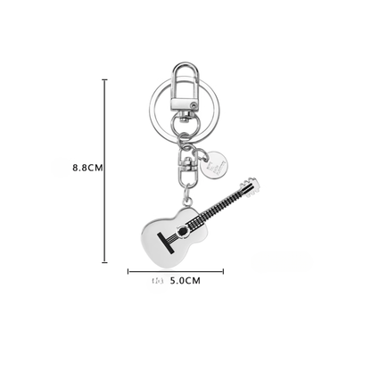 Music Lover's Guitar Metal Keychain - Durable & Stylish Accessory!