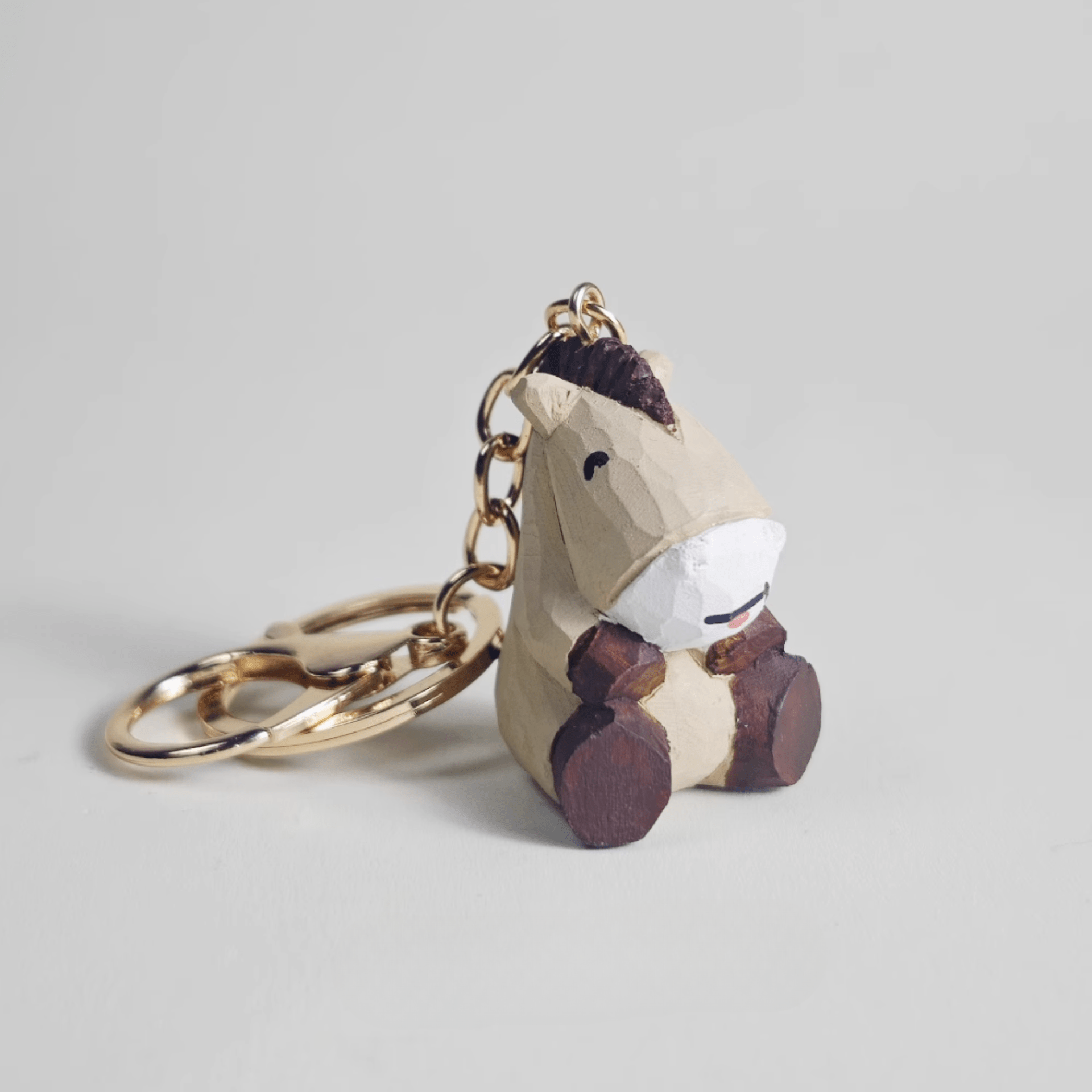 Hand-Carved Wooden Horse Keychain, Rustic Charm & Elegance