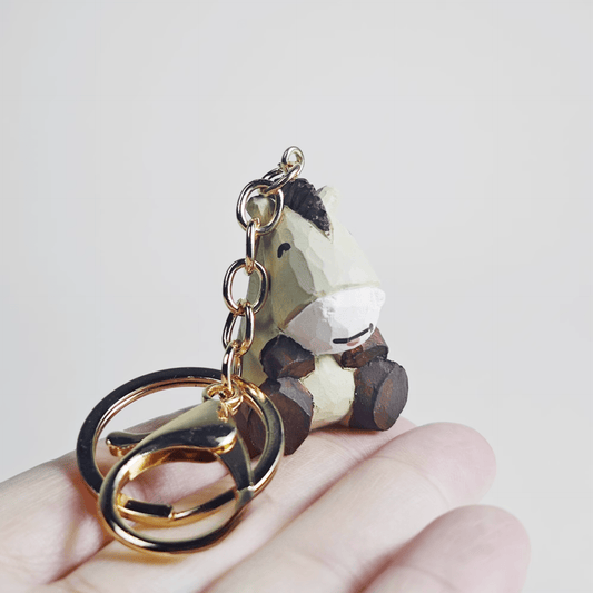 Hand-Carved Wooden Horse Keychain, Rustic Charm & Elegance