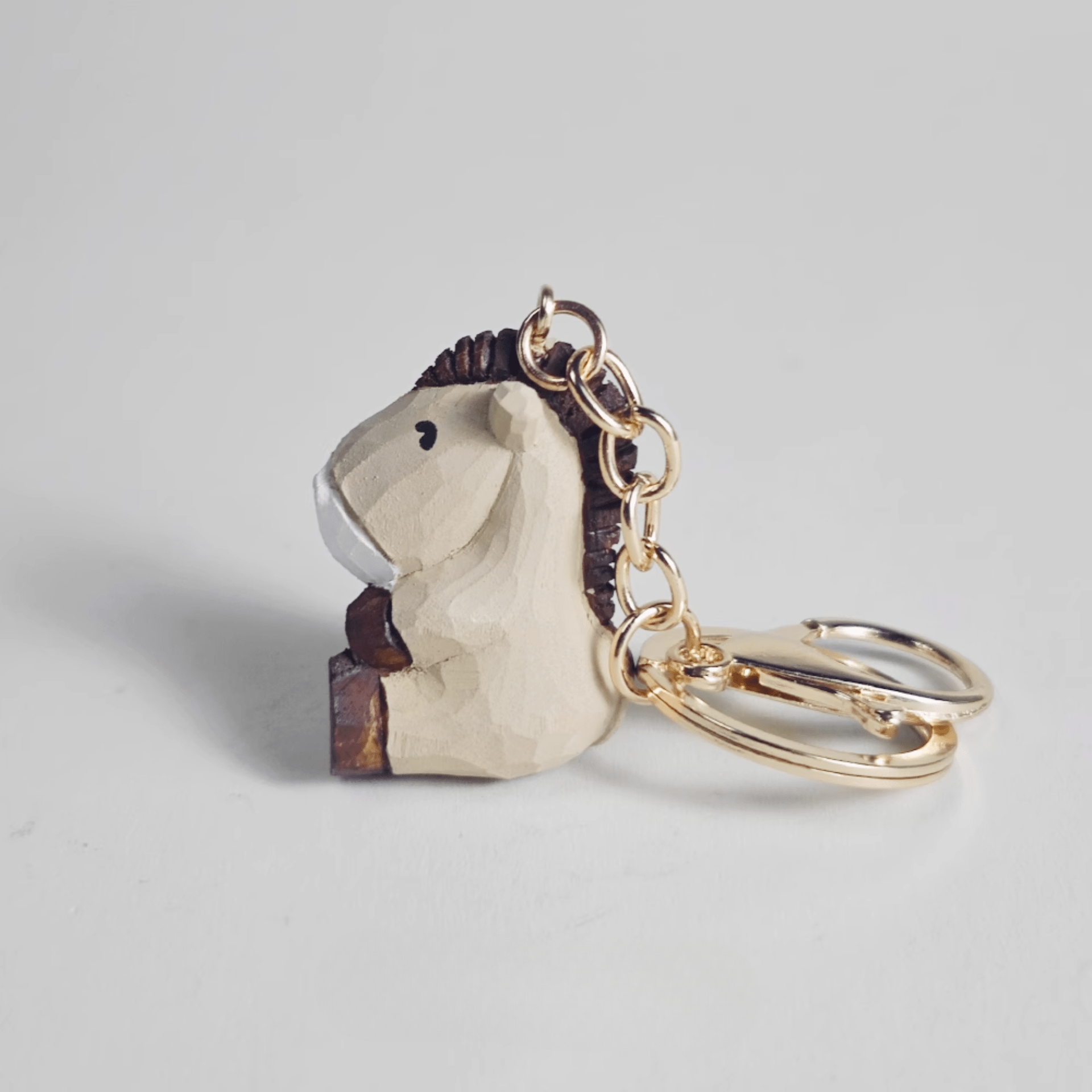 Hand-Carved Wooden Horse Keychain, Rustic Charm & Elegance