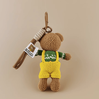 Handmade Overall Bear Plush Doll: Classic Style Companion