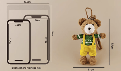 Handmade Overall Bear Plush Doll: Classic Style Companion