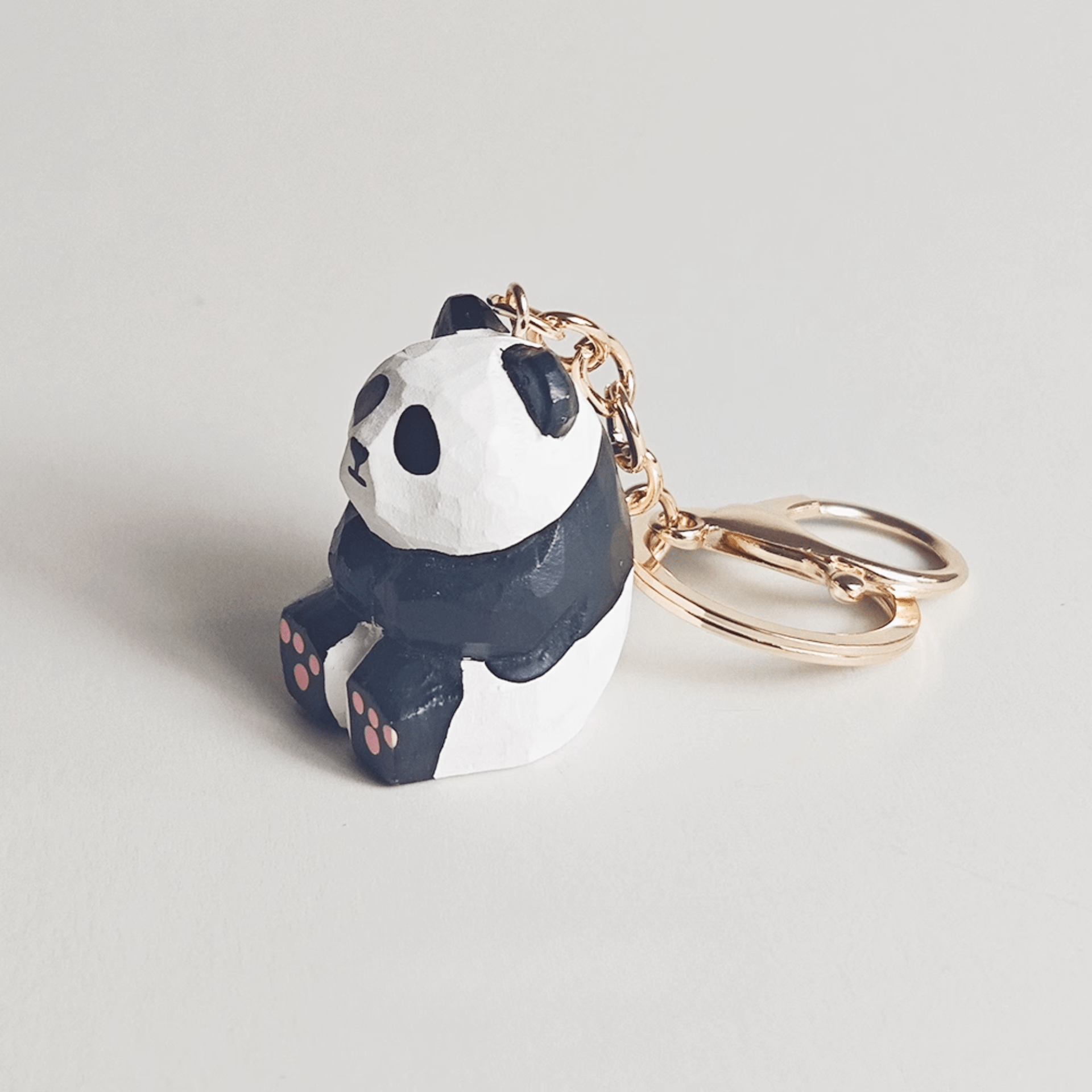 Handcrafted Wooden Panda Keychain - Whimsical Style Statement