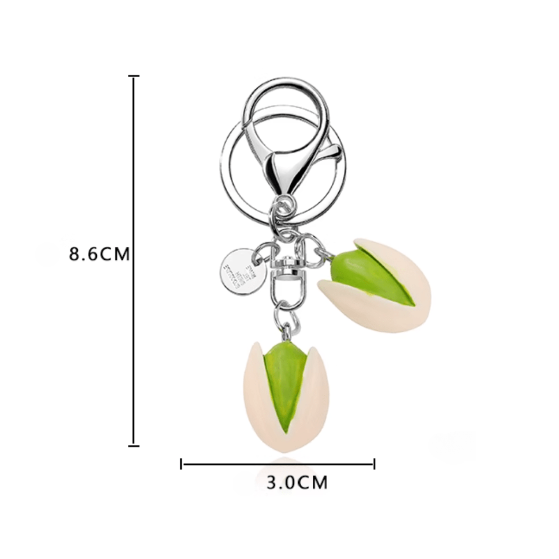 Pistachio Metal Keychain: Fun & Handmade Accessory for Your Keys!