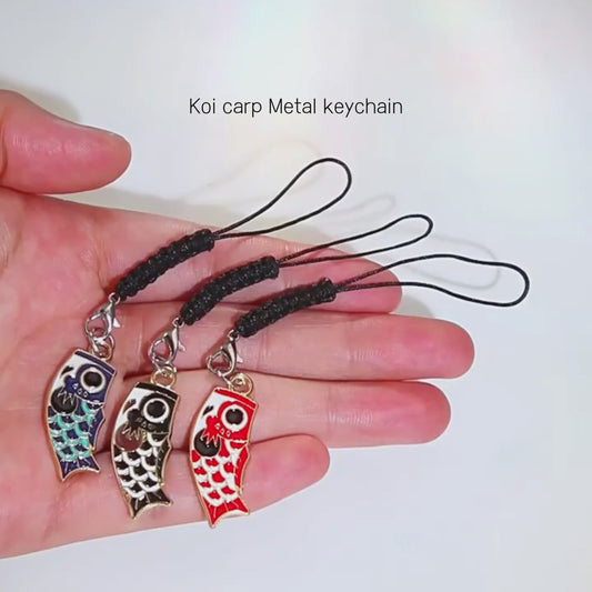 Japanese Koi Carp Metal Keychain: Symbol of Luck & Perseverance
