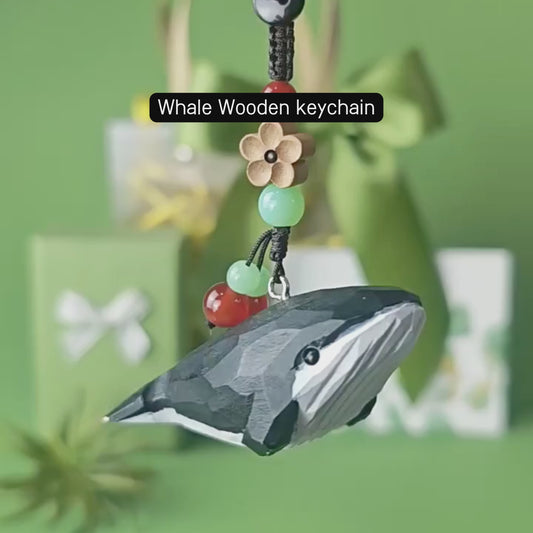 Wooden Whale Keychain - Nature & Ocean Power in Miniature