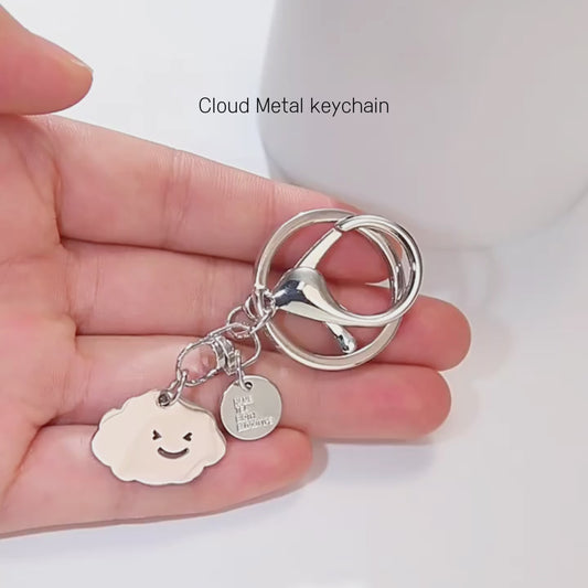 Dreamy Cloud Metal Keychain - Sky-inspired whimsical accessory