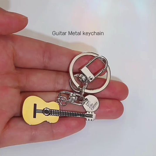 Music Lover's Guitar Metal Keychain - Durable & Stylish Accessory!