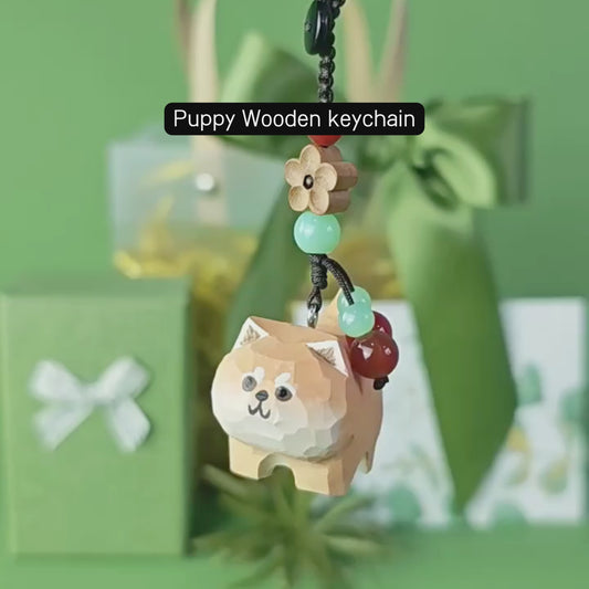 Wooden Puppy Keychain: Eco-Friendly Pet Companion for Your Keys
