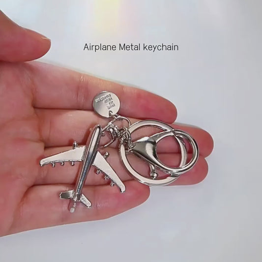 Handmade Airplane Metal Keychain - Adventure Awaits!