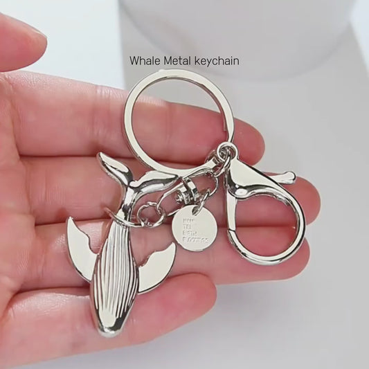 Handmade Whale Metal Keychain: Ocean-inspired Accessory for Adventurers
