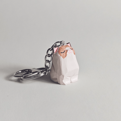 Ragdoll Cat Wooden Keychain - Handcrafted Eco-Friendly Design for Cat Lovers