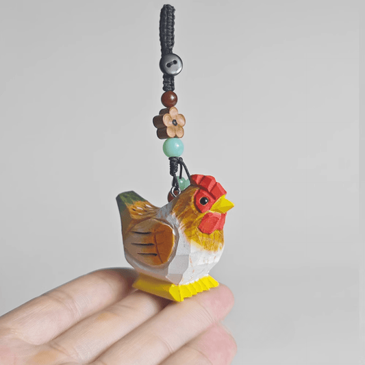 Rooster Wooden keychain - REVEALME