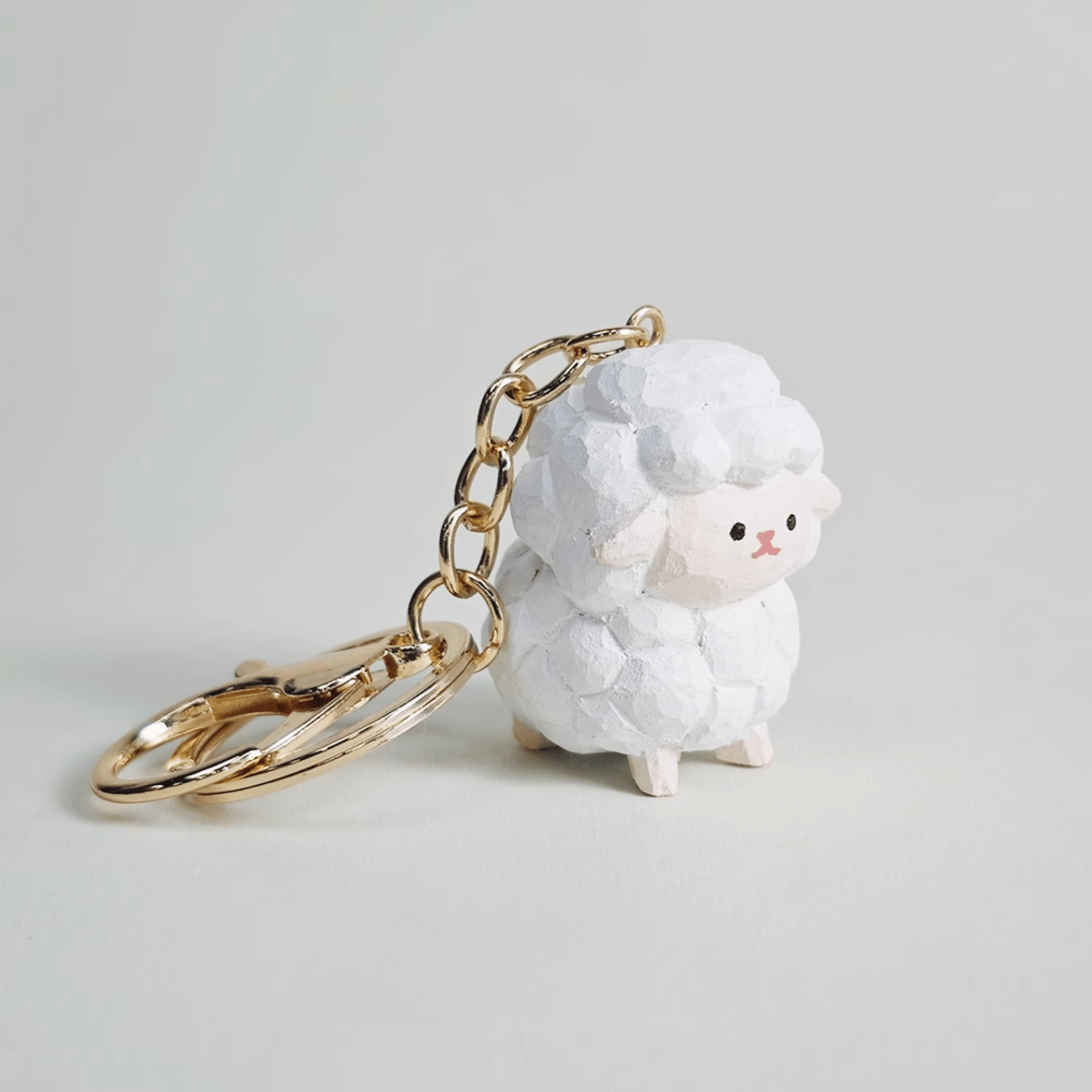 Rustic Wooden Sheep Keychain - Earthy Strength meets Serene Grace