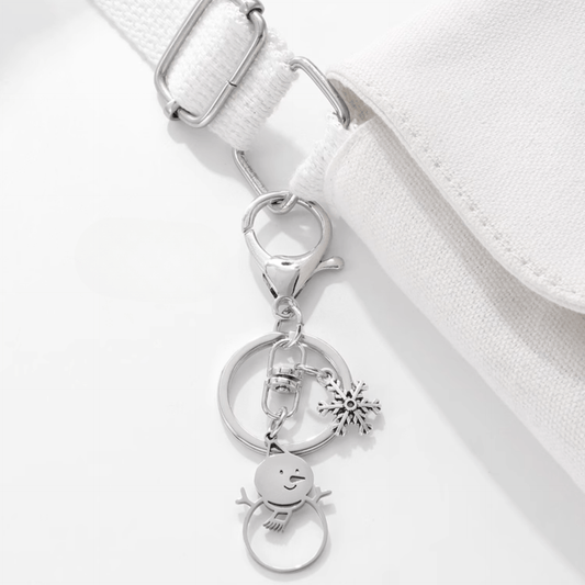 Winter Wonderland Snowman Metal Keychain - Handmade Cheer for Your Bag!